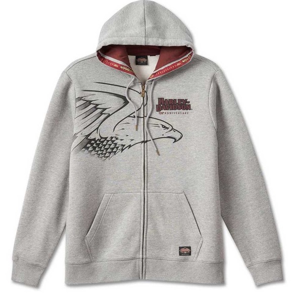 Harley-Davidson Other - Harley-Davidson Men's 120th Anniversary Zip-Up Hoodie - Heather Gray 96521-23VM
